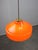 Mid-Century Italian Orange Glass & Brass Pendant Lamp For Sale - Image 10 of 17