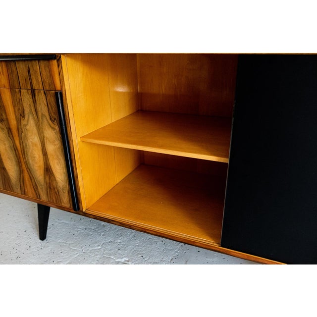 Vintage Polish Sideboard in Walnut, 1970s For Sale - Image 16 of 18