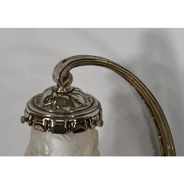 Large French Art Deco Wall Sconces by Delatte 1920s France - A Pair For Sale - Image 10 of 12