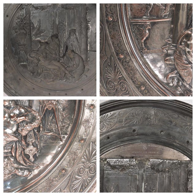 Antique Elkington Electrotype Silver Plate Figural Charger by Morel-Ladeuil For Sale - Image 12 of 12