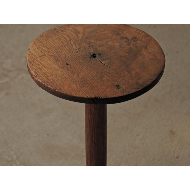 Wood Vintage French Oak Tripod Side Table, 1890s For Sale - Image 7 of 11