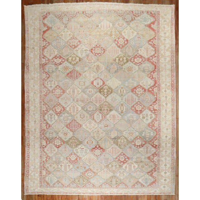 Antique Zabihi Collection Garden Design Persian Bakhtiari Rug For Sale - Image 11 of 12