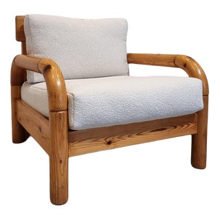 Pine & Teddy Fabric Easy Chair by Rainer Daumiller For Sale