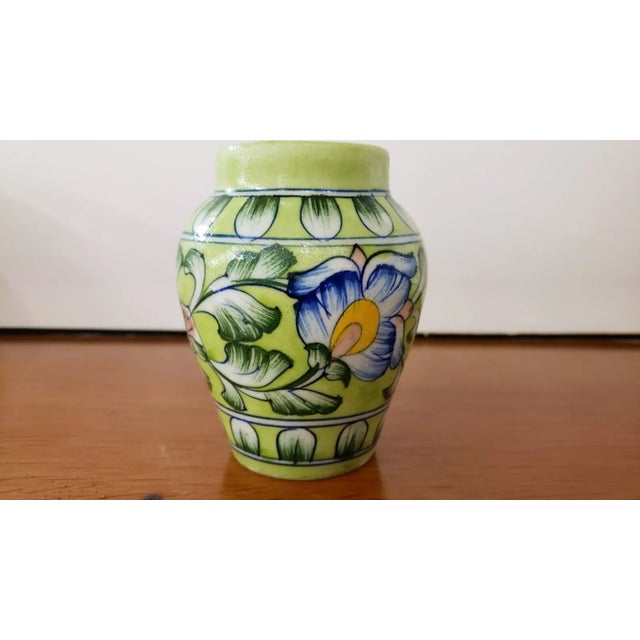 Italian Circa 1900 Italian Majolica Porcelain Banded Floral Motif Vase For Sale - Image 3 of 6