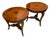 Mid 20th Century Baker Furniture Round Fruit Wood and Mahogany Bronze Mounts Claw Feet Gueridon Side Tables - Set of 2 For Sale