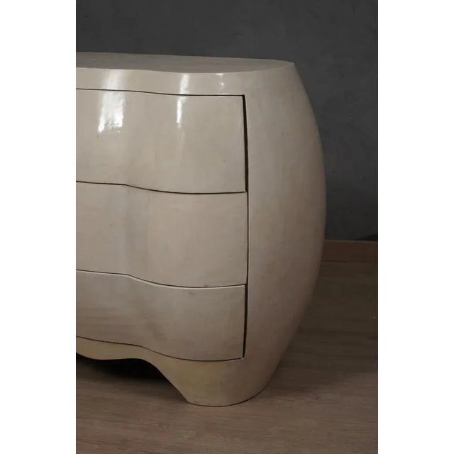 1980s Mid-Century Italian Goatskin Wooden Commode, 1980 For Sale - Image 5 of 10