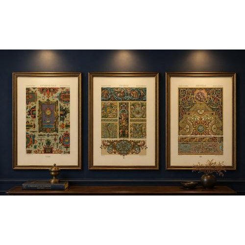 Albert Racinet, Three Monumental Renaissance Ornament Chromolithographs, 1873, Paper For Sale - Image 6 of 9