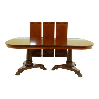 Kindel Empire Style Paw Foot Mahogany Dining Table For Sale