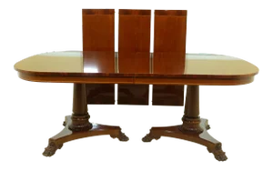 Kindel Empire Style Paw Foot Mahogany Dining Table