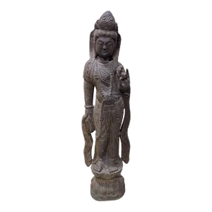 Vintage Hand Carved Stone Quan Yin Statue the Goddess of Life 48" H