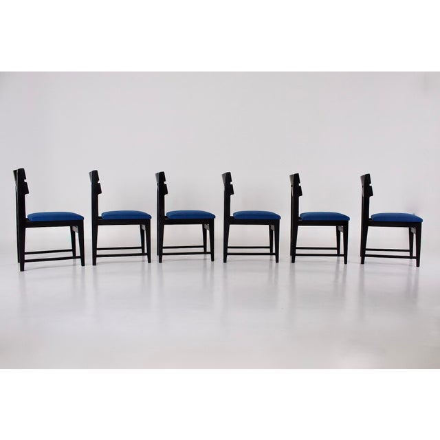 Brutalist Black Chairs, 1970s, Set of 6 For Sale - Image 4 of 12