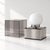 Italian table lamp from the 1970s, made of metal, Perspex, and opal glass and conceived in the New Lamp style. The...