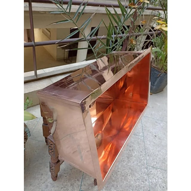 Arts & Crafts Undermount Copper Sink With Brass Drain For Sale - Image 3 of 6