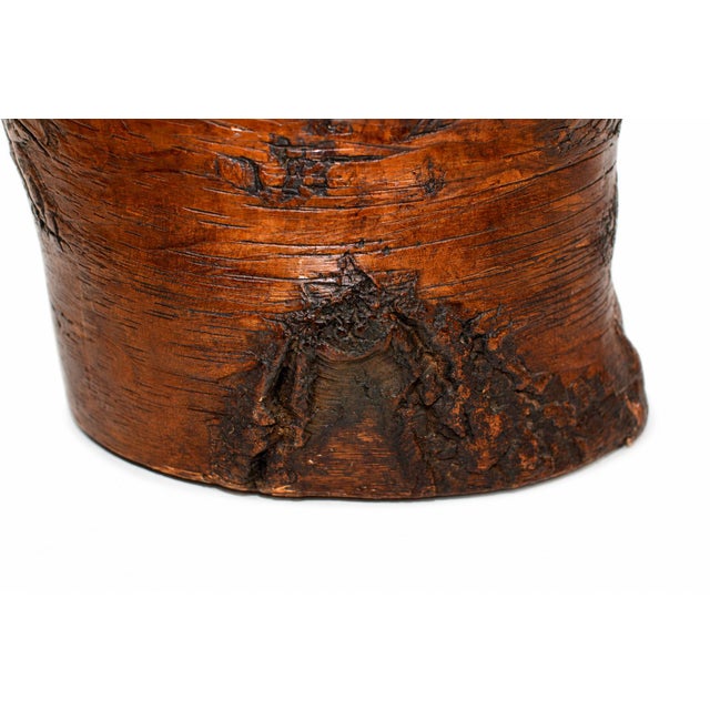 Antique Whole Root Solid Wood Brush Pot Vase Jar 15.75 Lb For Sale - Image 9 of 17