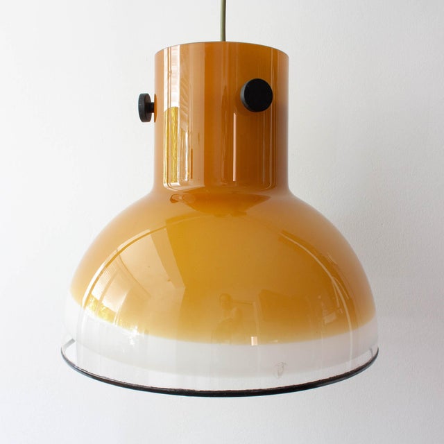 Mid-Century Modern Brown Glass Pendant Light from Peill & Putzler, Germany, 1970s For Sale - Image 3 of 18