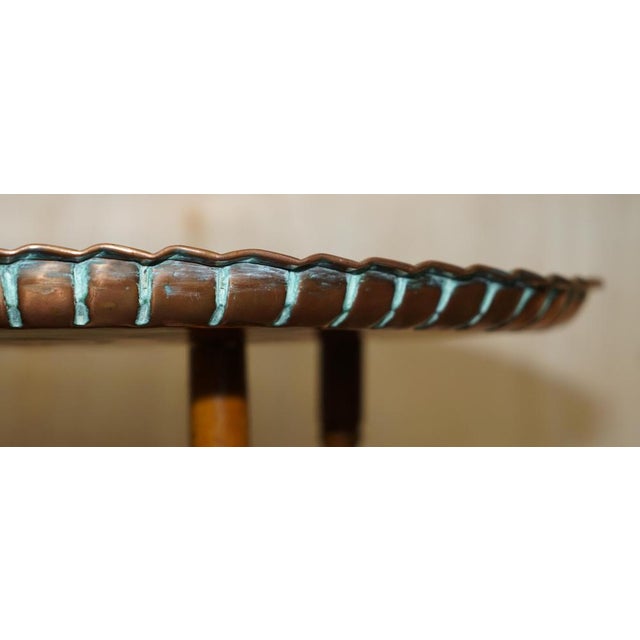 Moroccan Brass Topped Folding Occasional Table, 1920 For Sale - Image 4 of 18