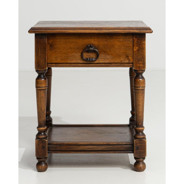 Oak Side Table In Original Patina For Sale - Image 9 of 11