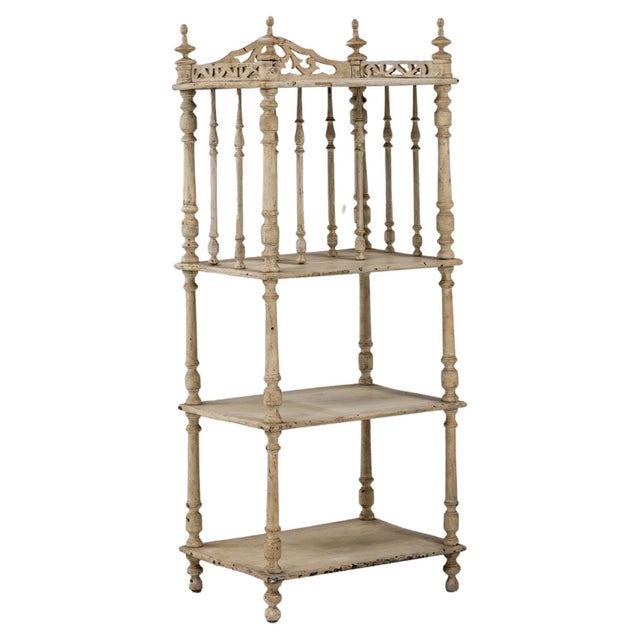 1880s French White Patinated Oak Shelf For Sale - Image 10 of 18