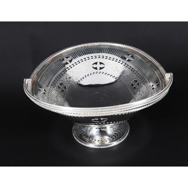 Antique Victorian Neo Classical Silver Plated Fruit Basket, 19th Century For Sale - Image 11 of 16