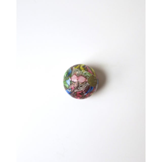 Pink Italian Murano Art Glass Sphere Paperweight For Sale - Image 8 of 9