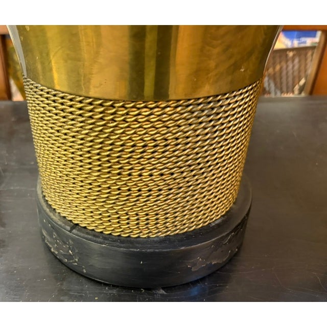 Mid-Century Modern Mid 20th Century Mid Century Modern Frederick Cooper Brass Lamps With a Textured Rope Design For Sale - Image 3 of 8