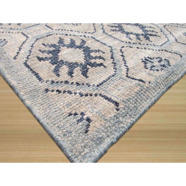 Contemporary 8x10 Gray Hand-Knotted Wool Octagonal Starbursts Geometric Modern Carpet Rug For Sale - Image 3 of 5