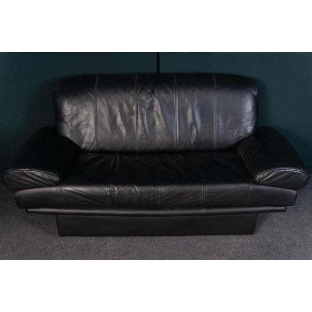 Black Vintage Leather Sofa, 1990s For Sale - Image 8 of 16