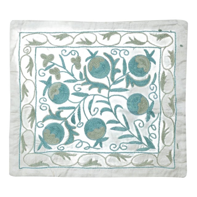 19"x21" Embroidered Throw Pillow. Pomegranate Tree Design Cushion Cover For Sale