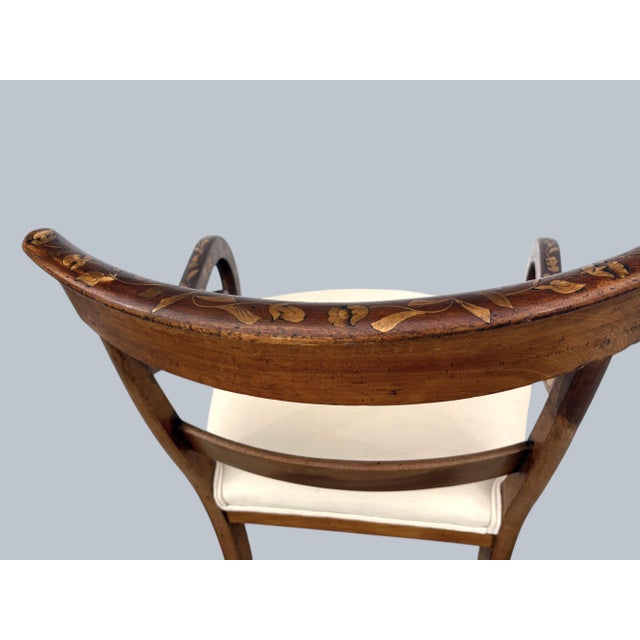 Traditional Dutch Marquetry Captains / Armchair For Sale - Image 3 of 5