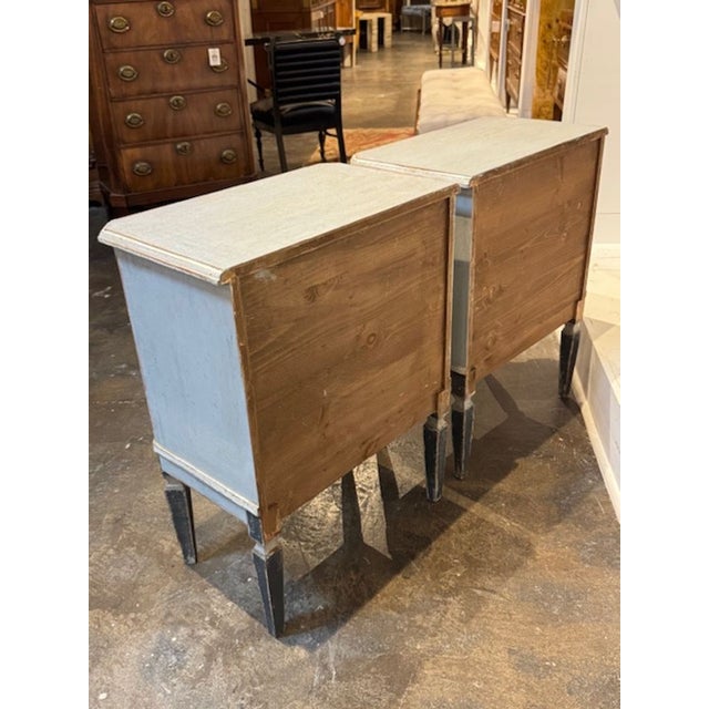 Neoclassical Pair of German Hand-Painted Neo-Classical Style Tables For Sale - Image 3 of 6