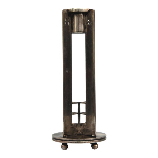 1980s Silver Candle Holder by Richard Meier for Swid Powell For Sale