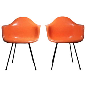 Charles Eames for Herman Miller Early Pair of Dax Transitional Shell Chairs