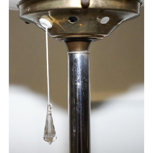 Gold Art Deco Floor Lamp with White Glass Shade, 1930s For Sale - Image 8 of 10