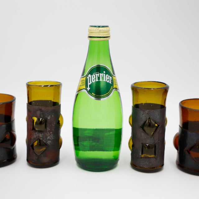 Felipe Delfinger Brutalist Mexican Modern Tequila Glasses Set by Feders - Set of 7 For Sale - Image 4 of 4