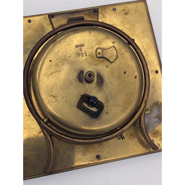 8 Day Desk Clock with Calendar and Brass Case from Philippe, Paris, 1920s For Sale - Image 6 of 9