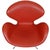 Swan Chair in Original Red Leather by Arne Jacobsen, 2000s For Sale - Image 10 of 18