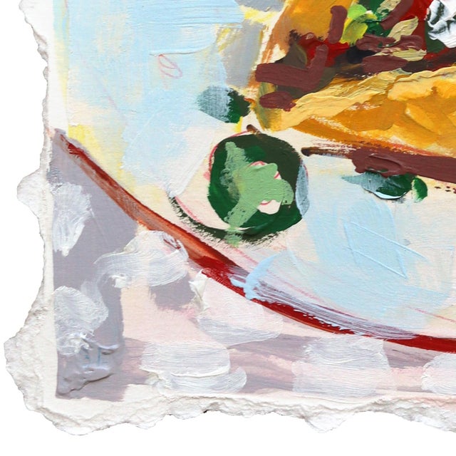 Abstract Taco Time - Original Gold Multicolor Food Pop Art Mixed Media Work on Paper by Kellie Newsome For Sale - Image 3 of 7