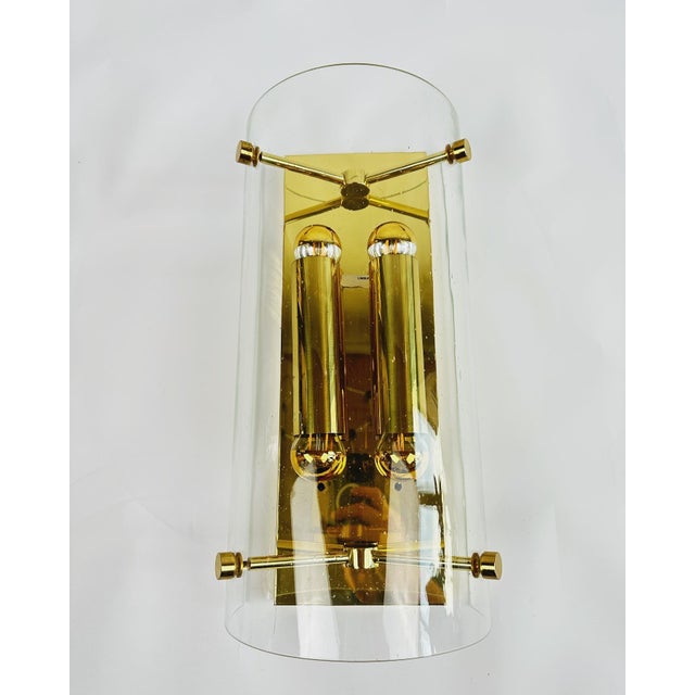Gold Vintage Wall Light from Glashütte Limburg, 1970s For Sale - Image 8 of 12
