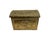 Antique box made of embossed brass, featuring nautical scenes. The brass is mounted on a wooden base, so the interior is...