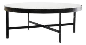 Coffee Table in Patinated Metal and Glass by Janni van Pelt, Netherlands, 1950s