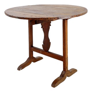 Folding Winegrower's Table in Oak For Sale