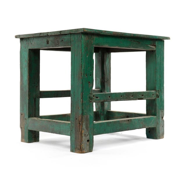 Green Table in Patinated Wood For Sale - Image 6 of 6