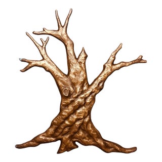 Brutalist Bronze Tree Mid Century Wall Sculpture For Sale