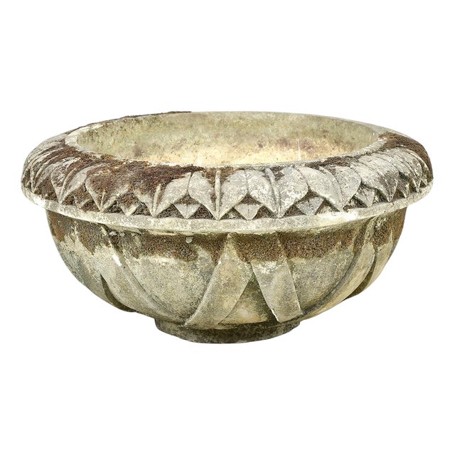 Large Carved Stone Basin For Sale