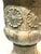 1990s Large Vintage c.1996 Verdigris Patina Brass Flower Motif Urn For Sale - Image 5 of 5