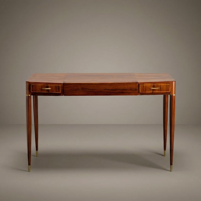 This phenomenal petite vanity is very much in the style of Gio Ponti, as his delicate and diminutive aesthetic is ever...