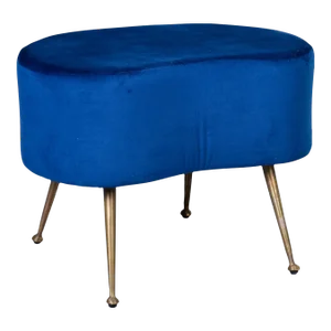 Italian Mid Century Blue Kidney Shaped Stool