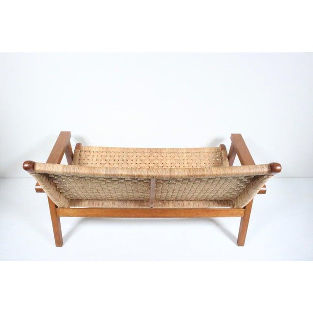 Michael Van Beuren Bauhaus Teak and Raffia Loveseat, Circa 1940 For Sale - Image 6 of 13
