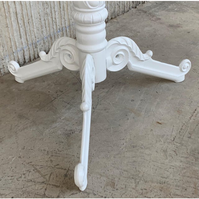 French Provincial 20th Century Round Cast Iron Base With Marble Top Garden Table or Bistro Table For Sale - Image 3 of 11