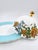Exquisite Three-Piece Bone China Serving Set With Covered Dome Turquoise Border & Peony Motif For Sale - Image 10 of 13